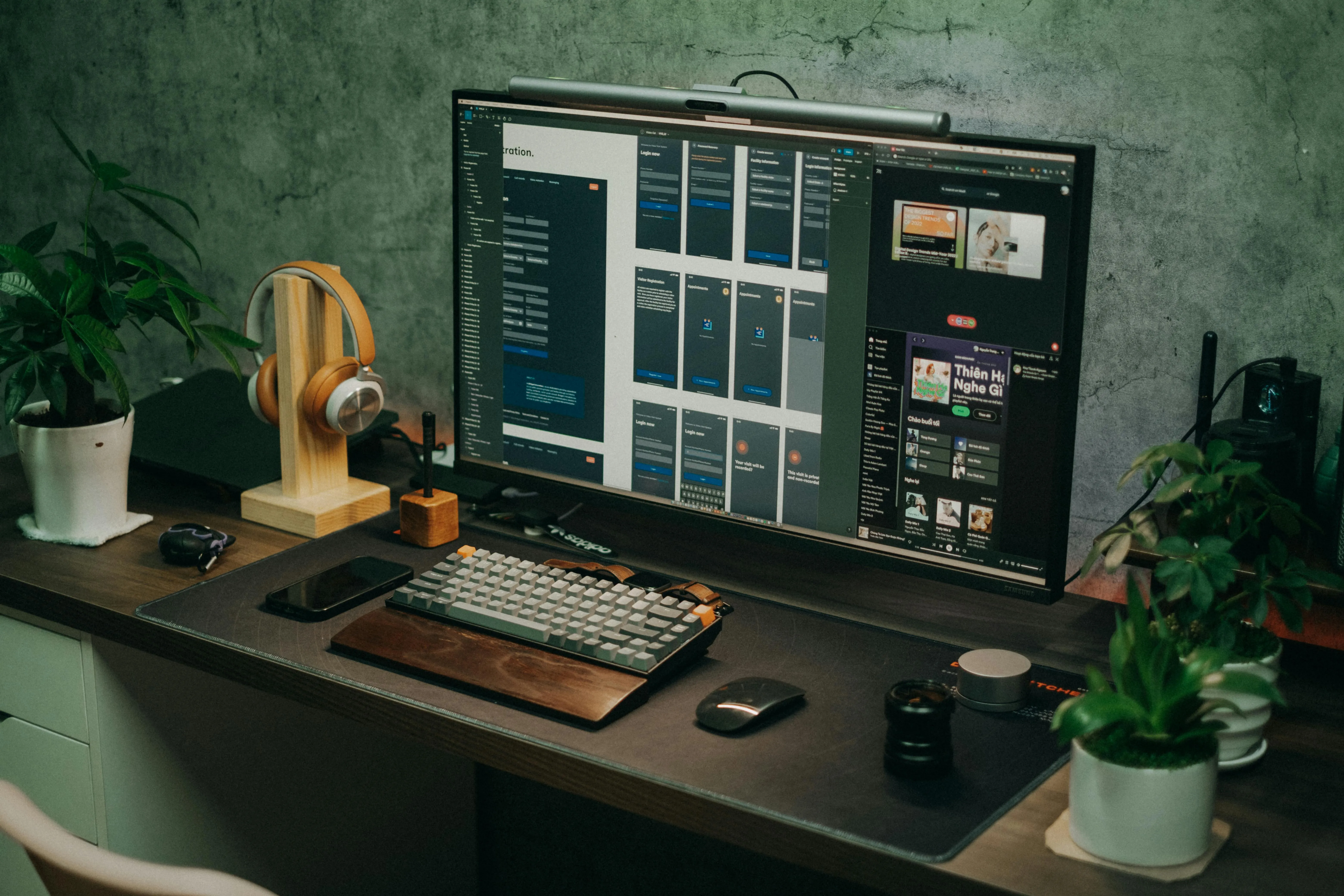 O imagine conceptuală care ilustrează integrarea web design-ului și a fotografiei, simbolizând o prezență online unitară și profesională.