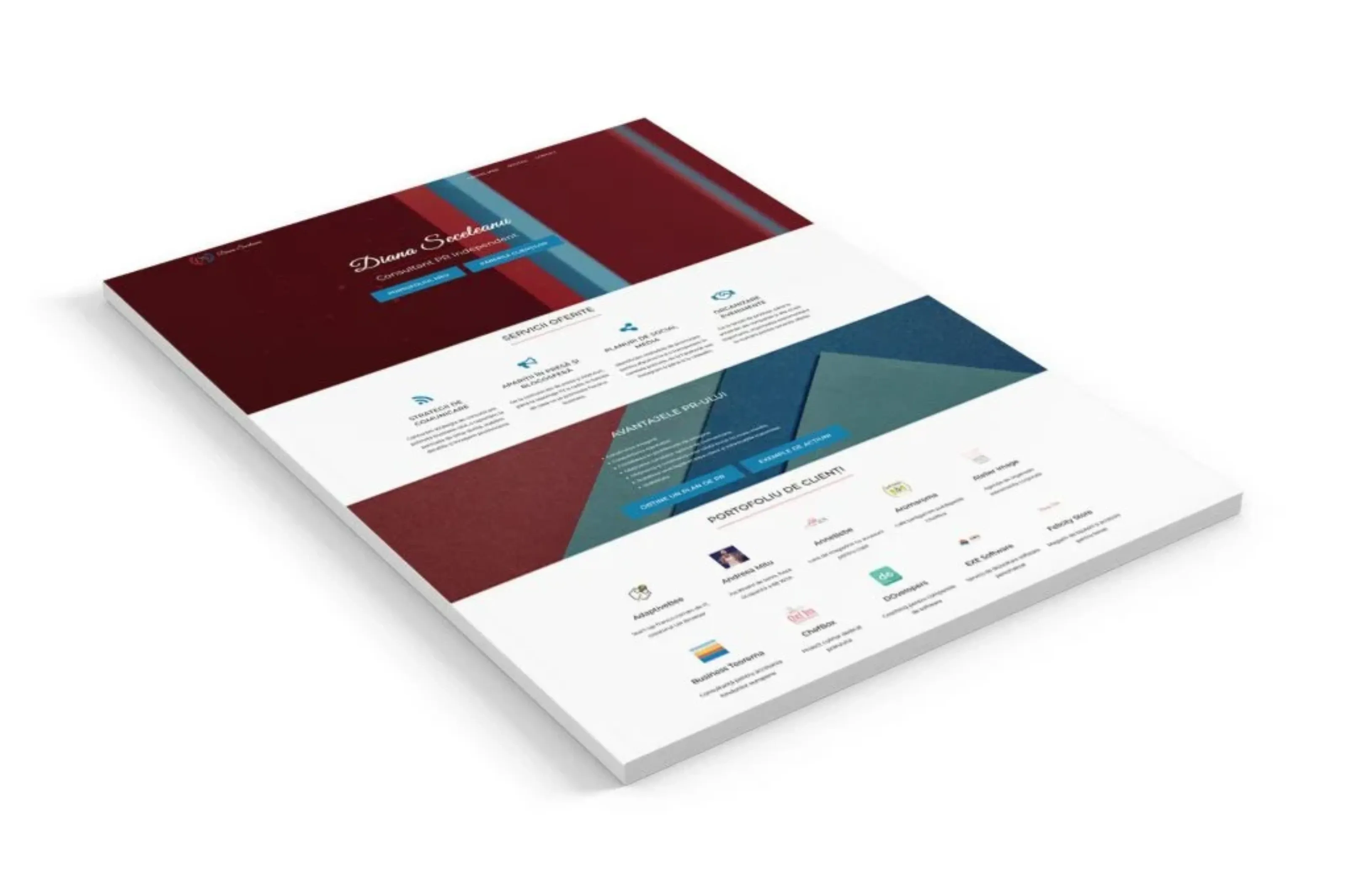 Screenshot website 3 pentru Diana Seceleanu PR