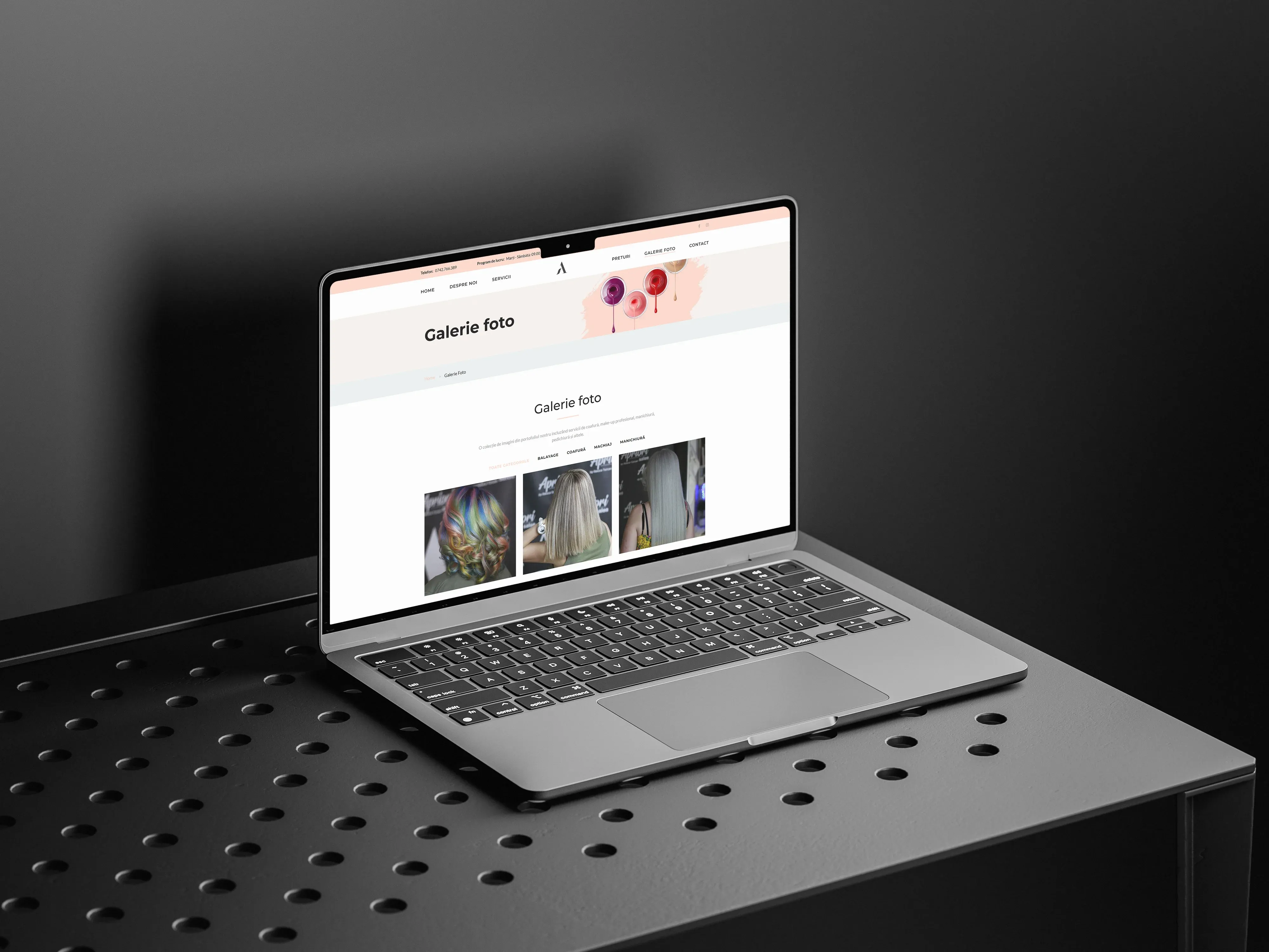 Screenshot website 2 pentru Apriori Salon