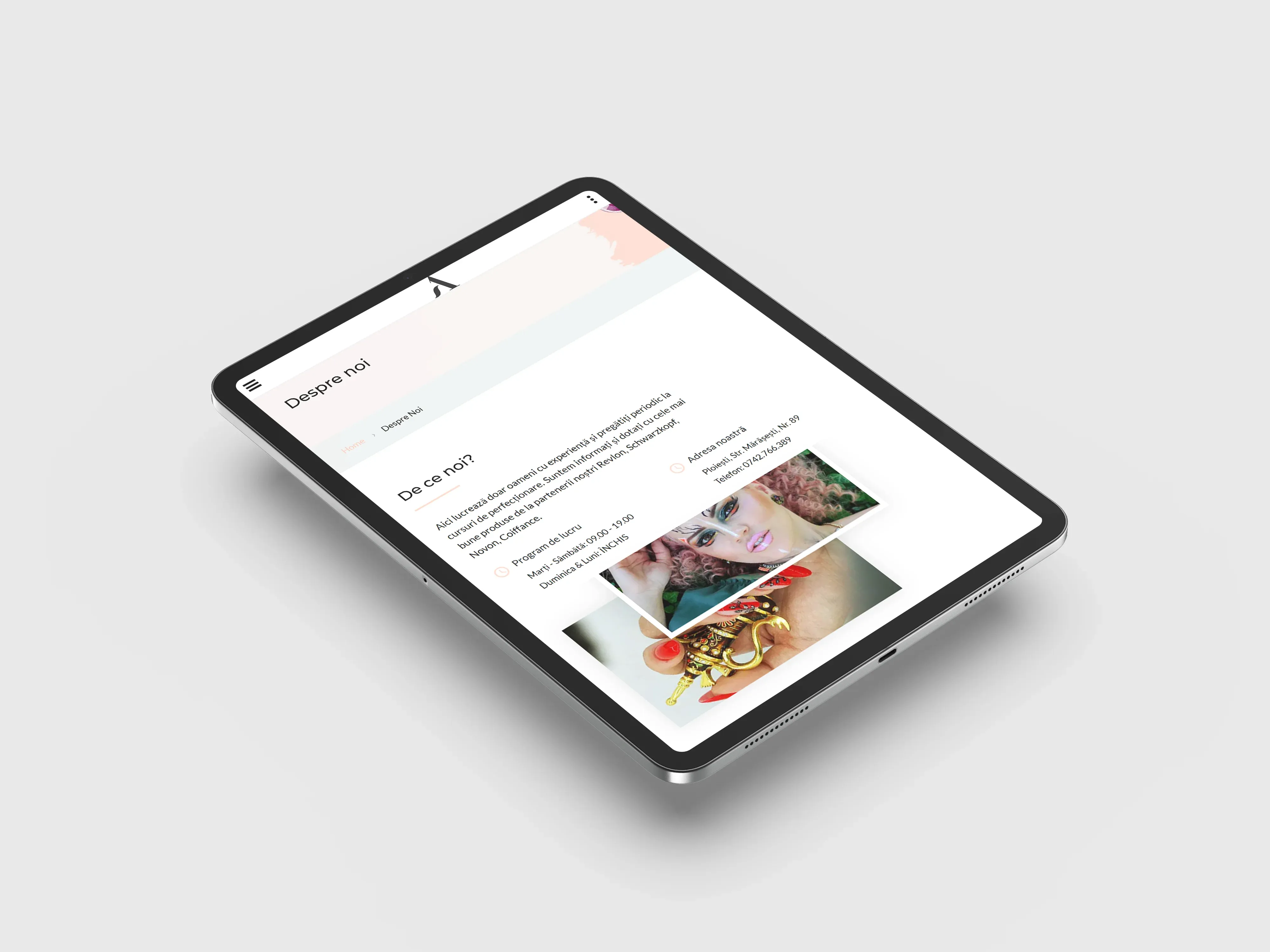 Screenshot website 4 pentru Apriori Salon