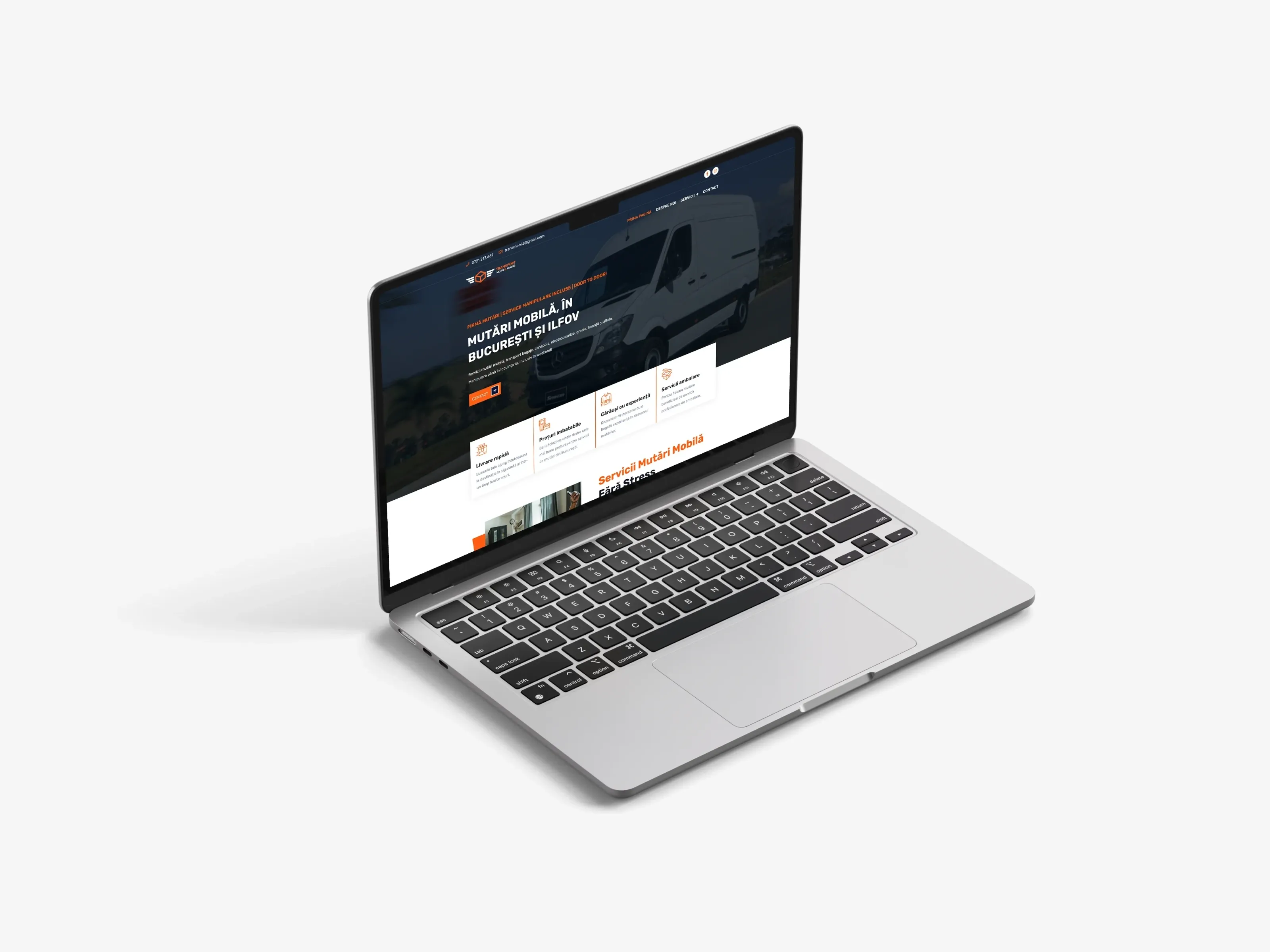 Screenshot website 1 pentru Modernizare Site pentru Transport Marfă Mobilă