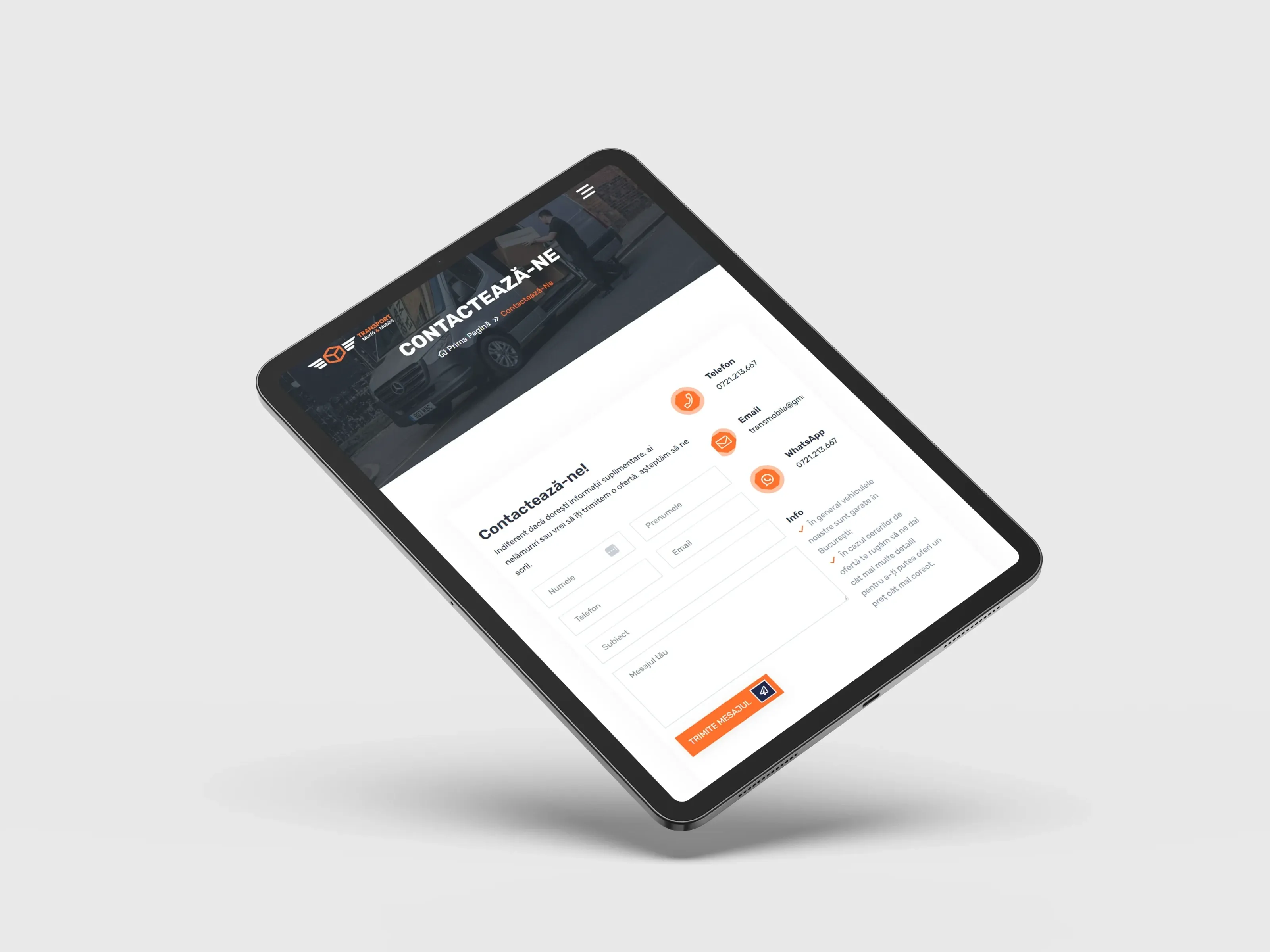 Screenshot website 7 pentru Modernizare Site pentru Transport Marfă Mobilă